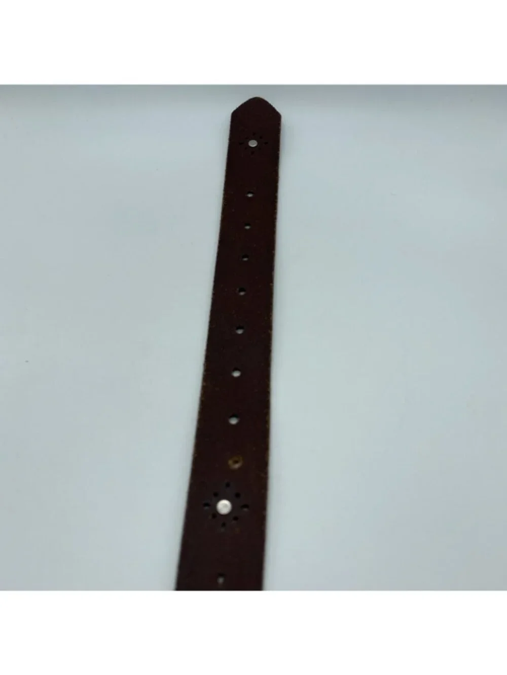 American Eagle Brown Genuine Leather Belt Women's XL Embossed Rhinestone 8977